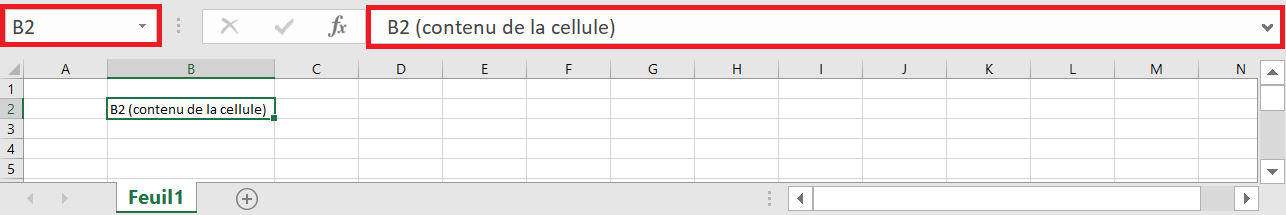 image Excel d'une sélection de cellule unique