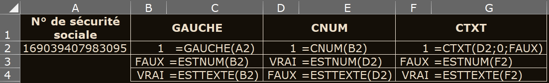 image Excel des formules CNUM et CTXT